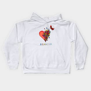 Renacer Heart Flowers Kids Hoodie